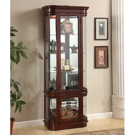 Curved Glass Curio Cabinet